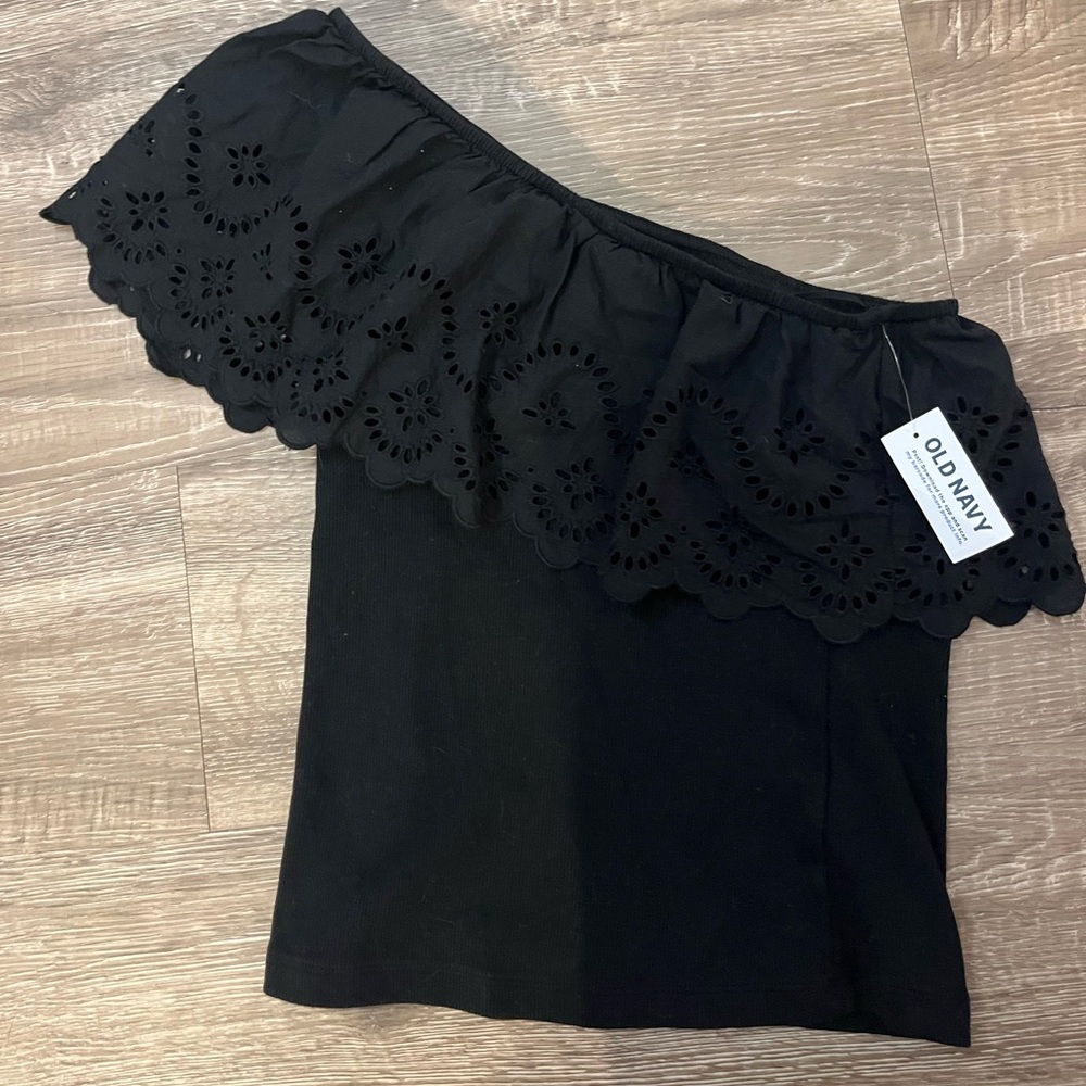 Old Navy Black Eyelet Blouse